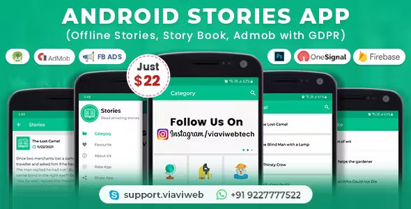 Android Stories App (Offline Stories, Story Book, Admob with GDPR)