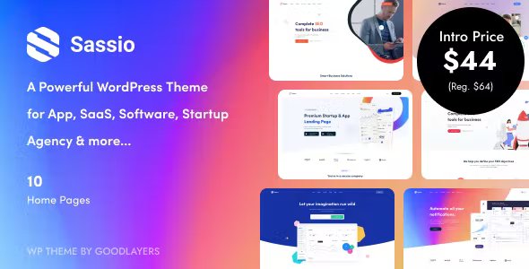 Sassio - SaaS Software & App WordPress Theme