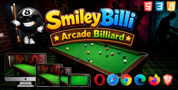 Smiley Billi Arcade Billiard - HTML5 3D Sport Game
