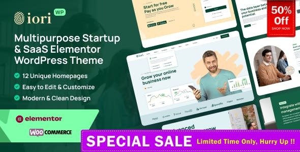 iori - Multipurpose Startup & SaaS Software Technology Elementor WordPress Theme