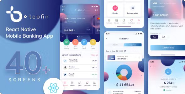 Teofin - Mobile Banking App React Native Template