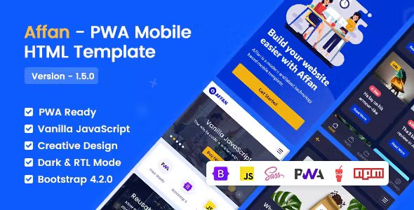 Affan - PWA Mobile HTML Template