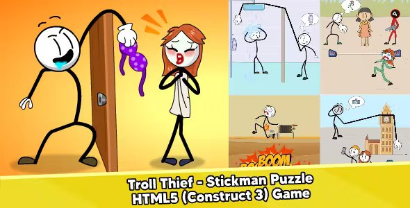 Troll Thief - Stickman Puzzle (Construct 3)