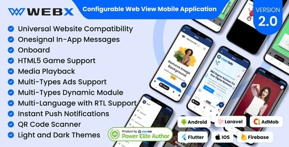 WebX - Configurable Web View Mobile Application | Convert Website To Flutter App