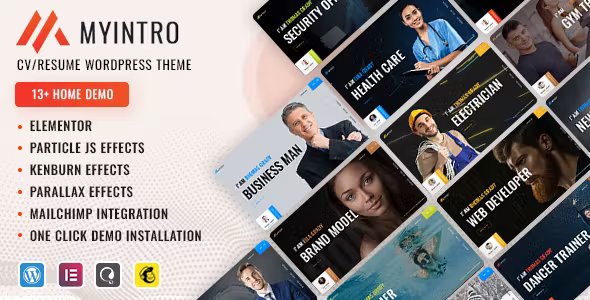 MyIntro - Resume Portfolio WordPress Theme