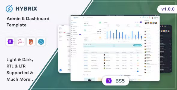 Hybrix - Admin &amp; Dashboard Template