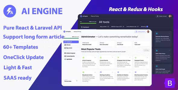 AI Engine - AI Copywriter &amp; Content Writer (SAAS)