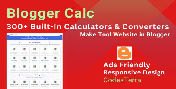 Calculator Tool Studio 300 Built-in Calculators Blogger Template