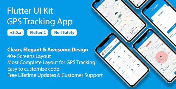 Flutter UI Kit - GPS Tracking App