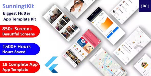 StunningKit - Biggest Flutter App Template Kit (22 App Template) - Flutter UI Kit