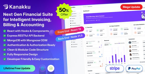 Kanakku - Smart Invoice, Billing & Accounting Management System (React + Node.js)