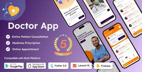 DTCare – Doctor App | Patient Appointment Booking App in Flutter with Admin Panel | Android - iOS