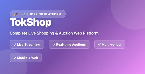 E-commerce Live shopping and Live Auction Web App