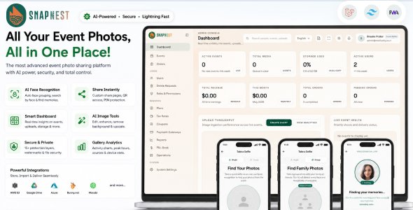 SnapNest – Event Photo Sharing Platform with QR & Face Recognition