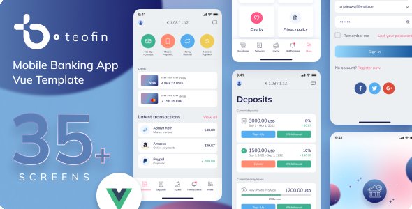 Teofin – Vue.js Banking & Finance PWA