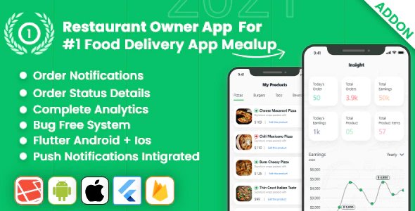 owner app for Multiple Restaurants Food Ordering Flutter App Mealup