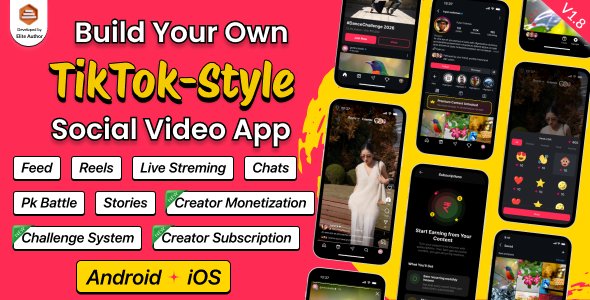 DTTrends – TikTok Clone | Reels, Live Streaming, PK Battle, Story, Feed, Chat | Flutter App