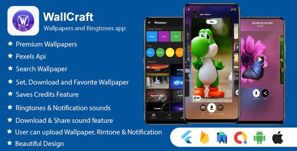 WallCraft Wallpapers and Ringtones Flutter app