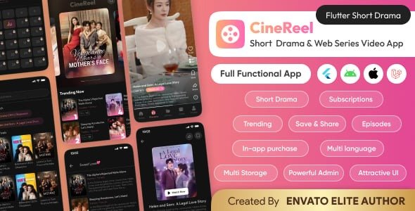 CineReel: Short Drama & Web Series App | Flutter, Web, Android & iOS | With Admin Panel