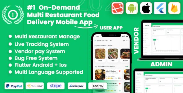 food delivery - Multiple Restaurants food Delivery Flutter App Mealup