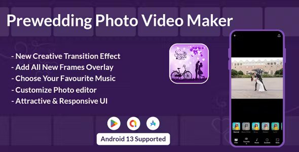 Pre-Wedding Music Video Editor | Pre-Wedding Slideshow Video Maker | Android | Admob Ads