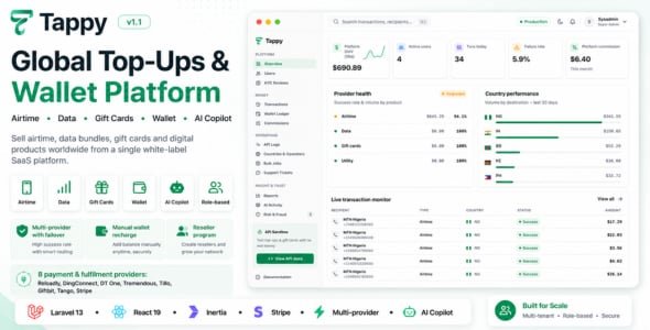 Tappy - Global Top-Ups, Gift Cards & Wallet SaaS Platform