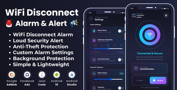 WiFi Disconnect Alarm Alert with AdMob Facebook Ads Android