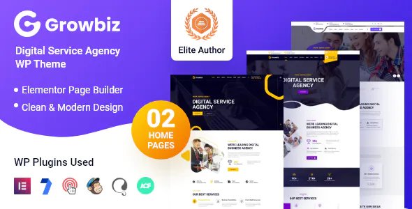 Growbiz - Digital Services Agency WordPress Theme + RTL