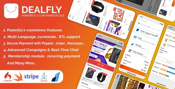 Dealfly - E-commerce & multi-vendors marketplace,Offers, Subscription system - iOS & Android