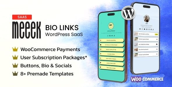 Meeek - Bio Links SaaS (WordPress) [Regular Version]