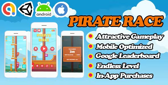 Pirate Race - Unity Funny Game Template - Admob + Facebook Ads - Ready To Publish