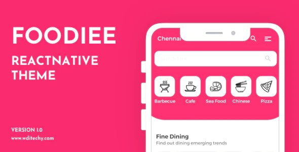 Foodiee React Native Restaurant Theme/Templates