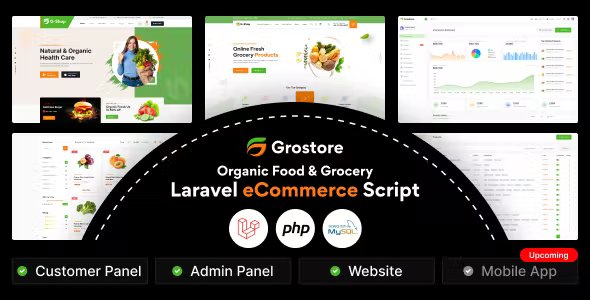 GroStore - Food & Grocery Laravel eCommerce with Admin Dashboard