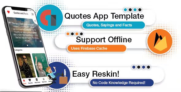 Quotes and Facts Android Project Template | Firebase Admin Panel