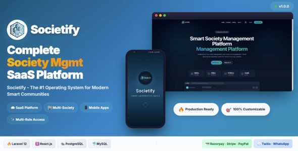 Societify – Society & Apartment Management SaaS with Flutter Mobile App (Laravel)