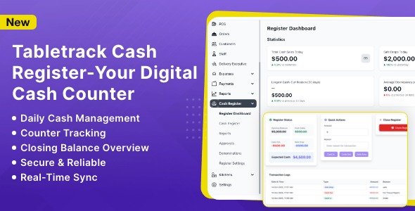 Cash Register Module for Tabletrack