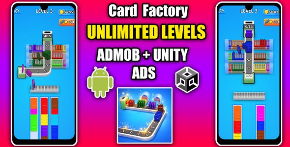 Card Factory Sort Puzzle 3D Unity Game Source Code