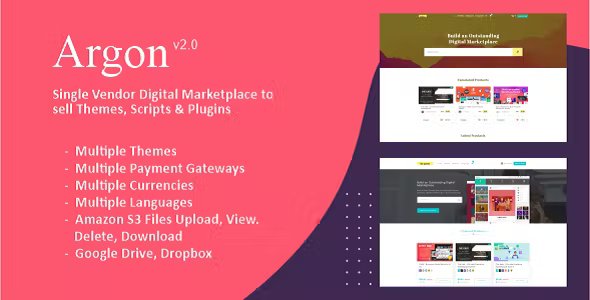 Argon - Single Vendor Digital Marketplace to sell Themes, Scripts & Plugins