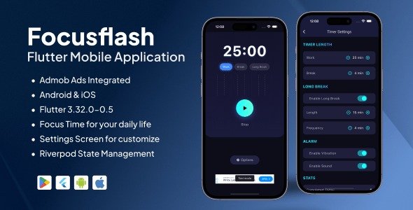 Focus Flash – Productivity & Pomodoro App & Google Admob Ads
