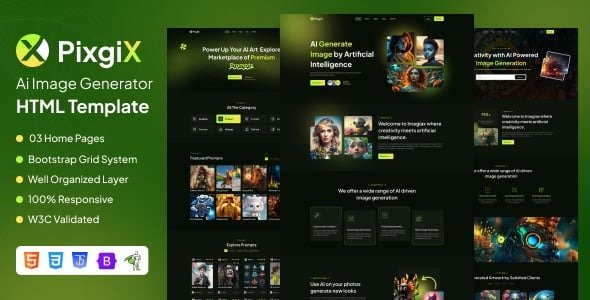 Pixgix - Ai Image Generator HTML Template