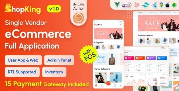 ShopKing - eCommerce App with Laravel Website & Admin Panel with POS | Inventory Management