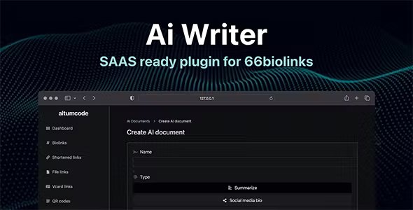 AI - Writing Assistant, Image Generator, Speech to Text - 66biolinks, 66toolkit Plugin