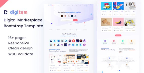 Digitum - Digital Marketplace html Template