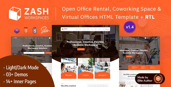 Zash - Office Rental & Coworking Space Bootstrap Template