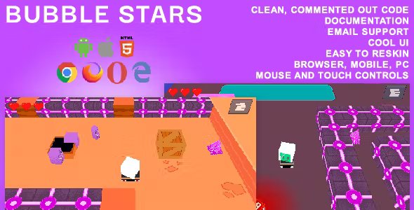 Bubble Stars. Mobile, Html5 Game .c3p (Construct 3)