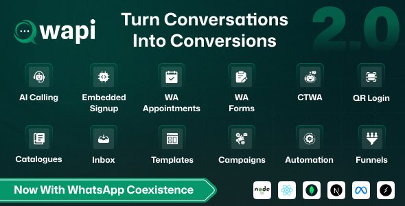 Wapi – WhatsApp CRM SaaS with Chatbot Flow Builder, API Automation & Multi-Tenant System
