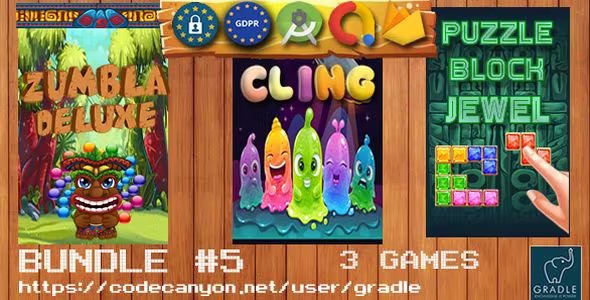 Bundle #5 - 3 Games (Admob + GDPR + Android Studio)