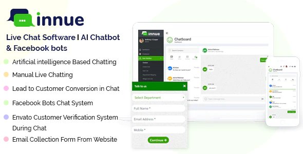 Innue - Live Chat Software Laravel with React JS