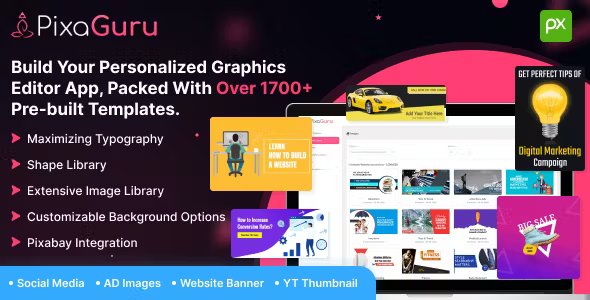 PixaGuru - SAAS Platform to Create Graphics, Images, Social Media Posts, Ads, Banners, & Stories