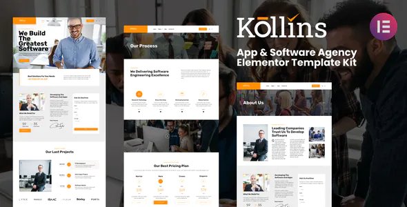 Kollins - App & Software Agency Elementor Template Kit